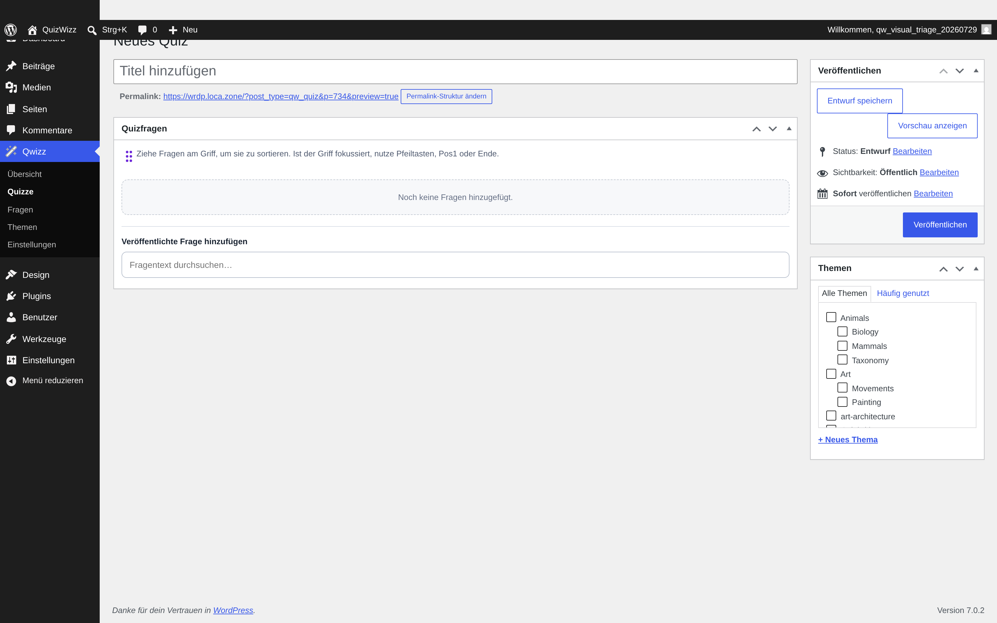 New quiz editor