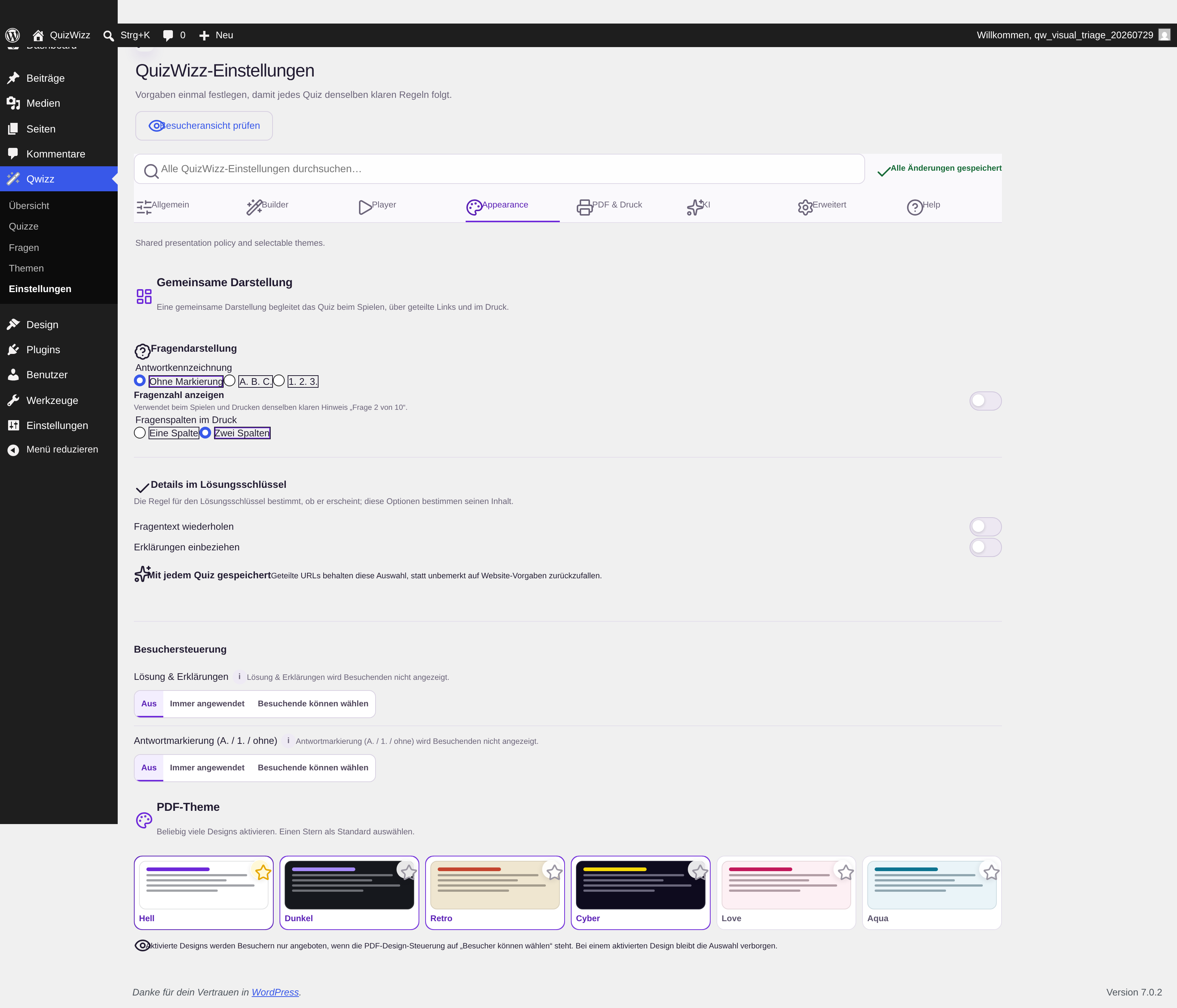Appearance workspace