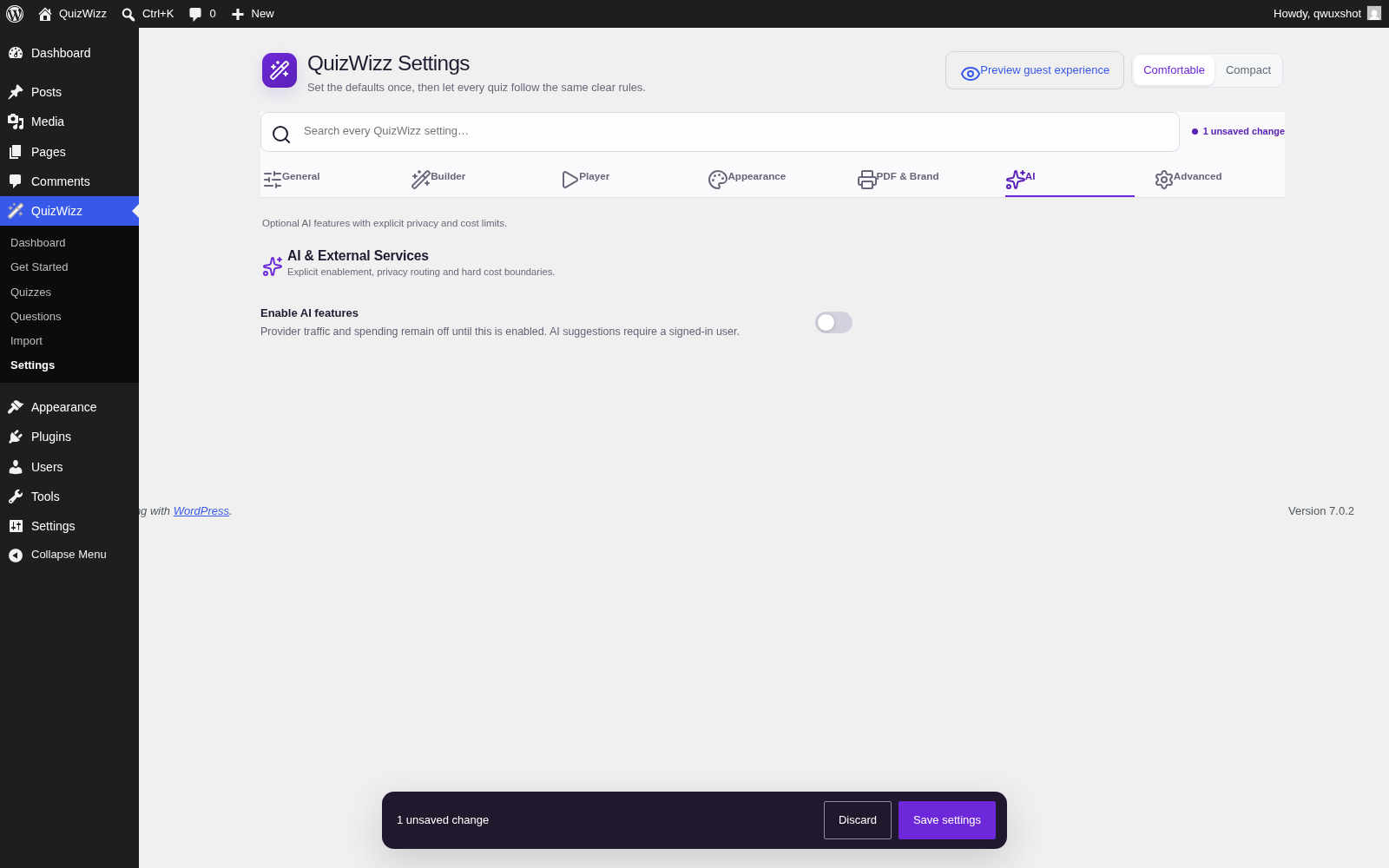 Settings β AI β privacy, budget, hard-limit and provider-price details