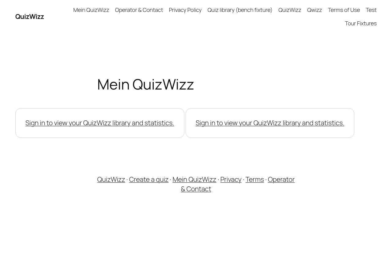 Mein QuizWizz shows two identical 'Sign in…' cards with no label differentiation