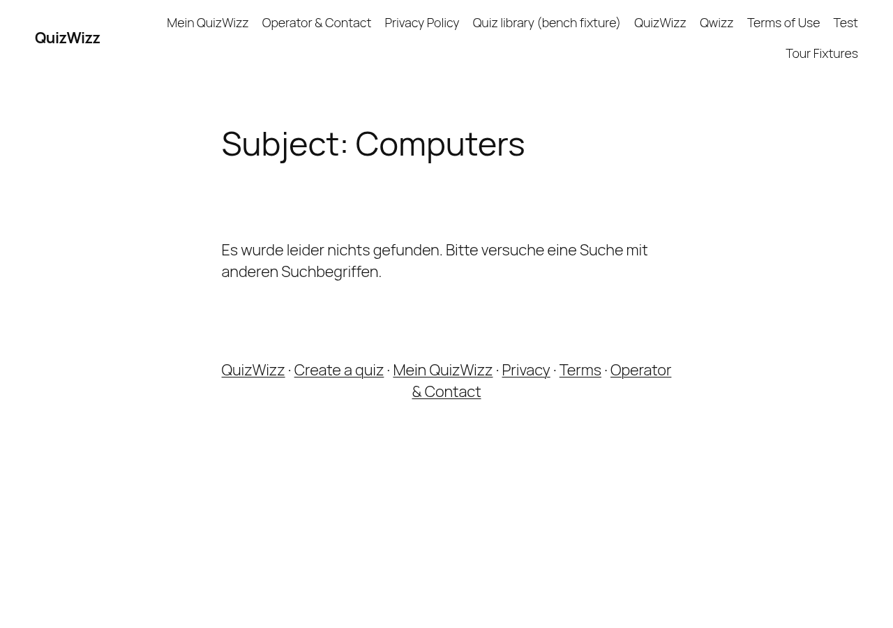 Subject archive 'Computers' shows German no-results copy on English-nav page