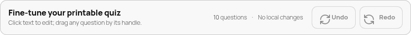 Fine-tune editor top bar: one row carrying the step title, a guidance line, a count and the Undo and Redo controls.
