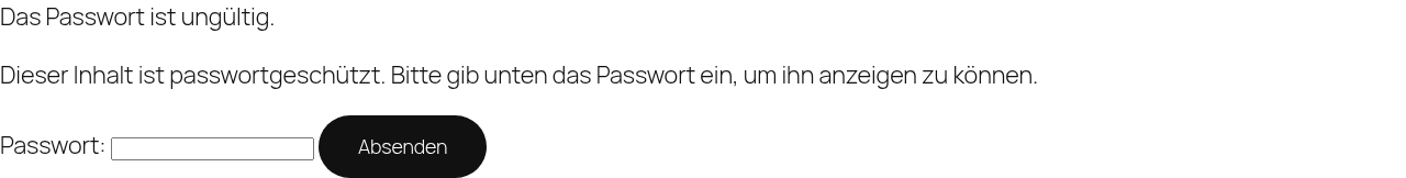 WordPress password form for a protected quiz, carrying an invalid-password error above the password field and submit button.